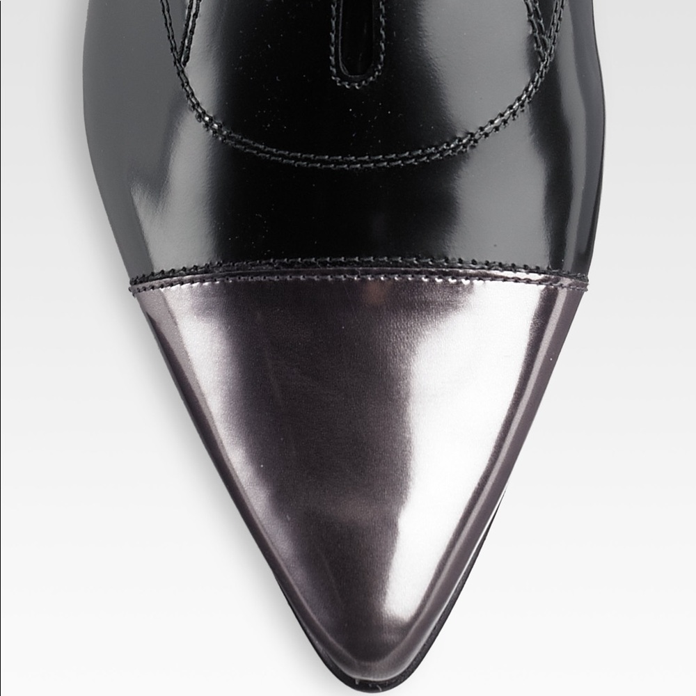 Stuart Weitzman Black & Silver Devon Oxfords - image 3